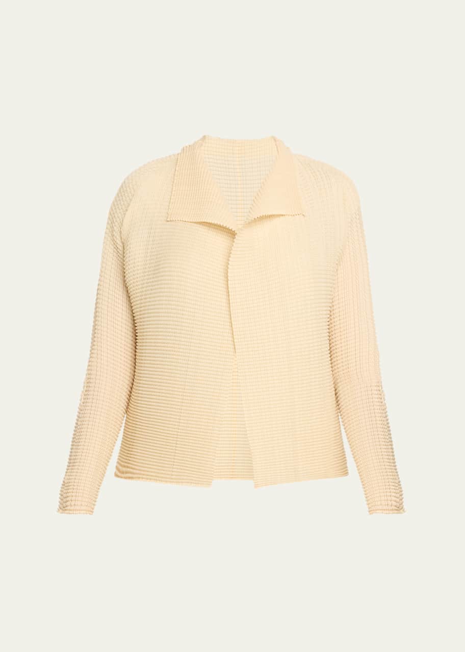 Image 1 of 1: Wooly Pleats 46 Open Front Cardigan