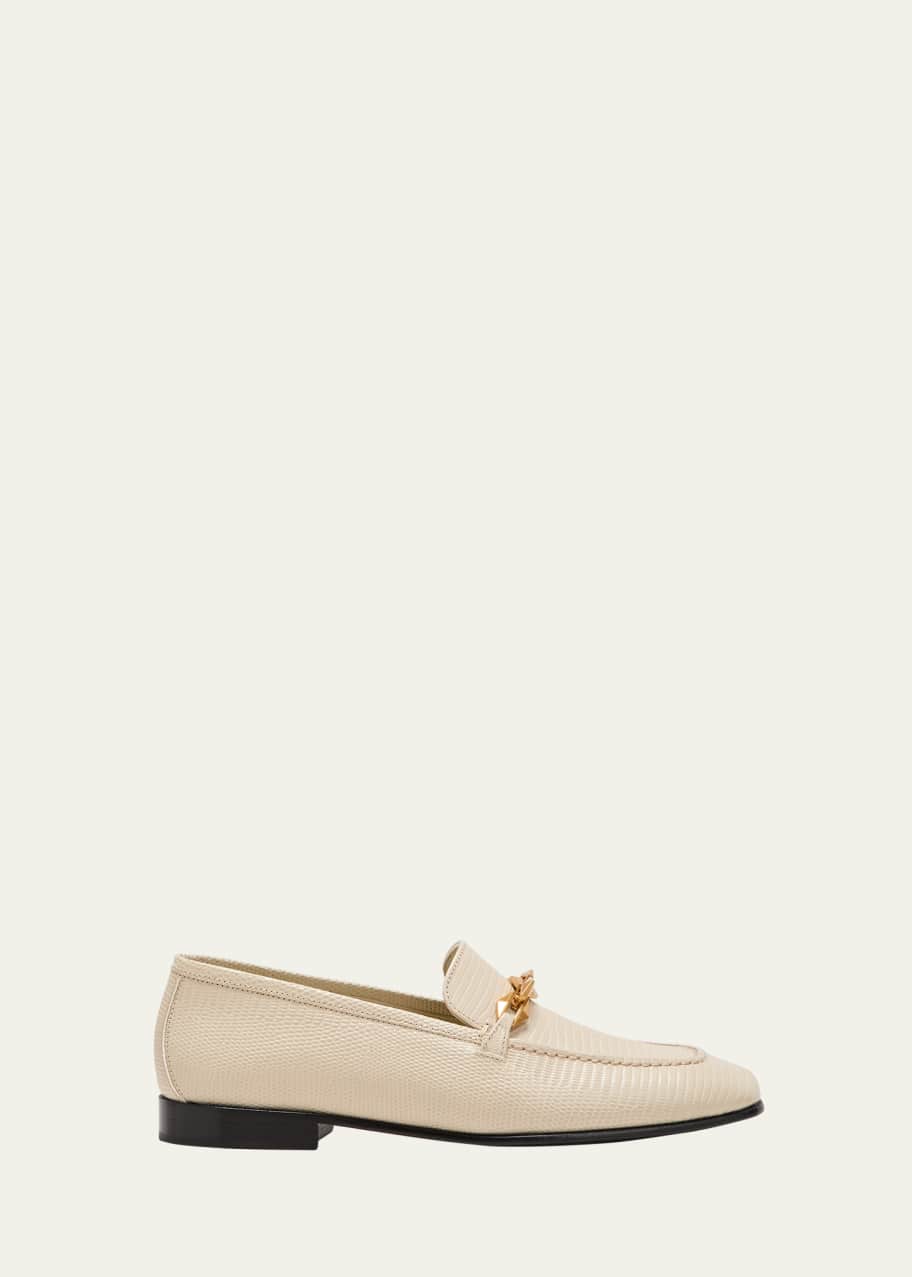 Jimmy Choo Diamond Tilda Embossed Chain Loafers - Bergdorf