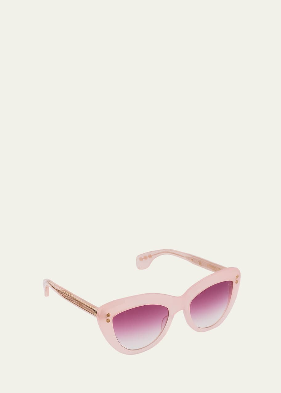 Image 1 of 1: 24K Gold & Acetate Cat-Eye Sunglasses