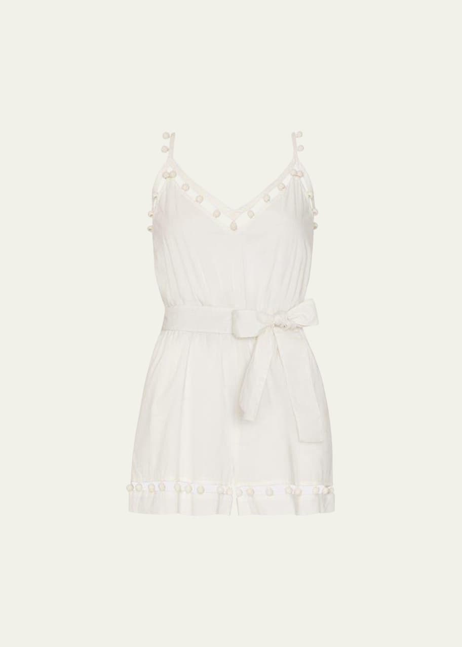 Image 1 of 1: Beaded Cotton Romper