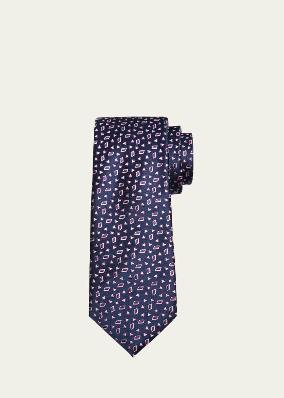 Image 1 of 1: Men's Triangles Silk Tie