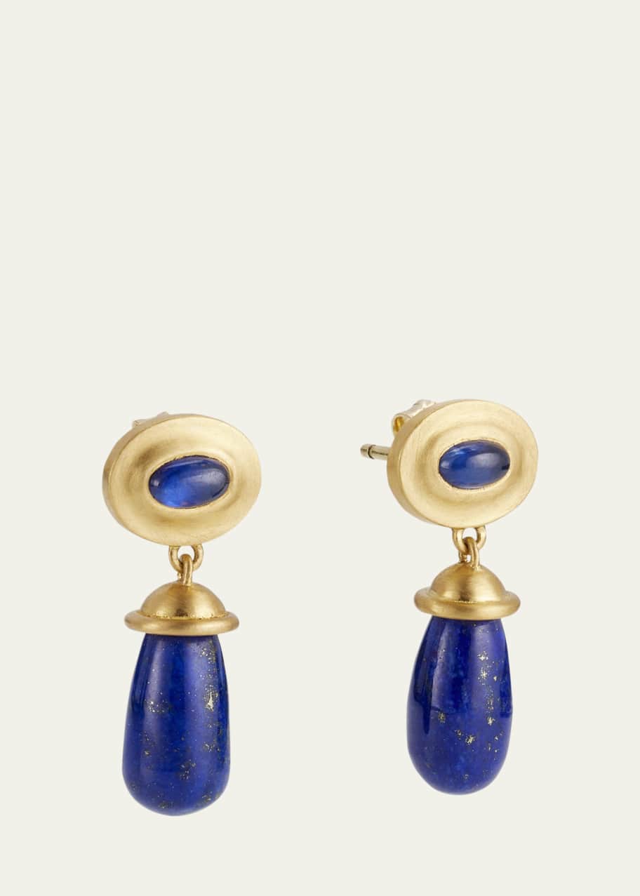 Image 1 of 1: Blue Sapphire and Lapis Alabastra Earrings