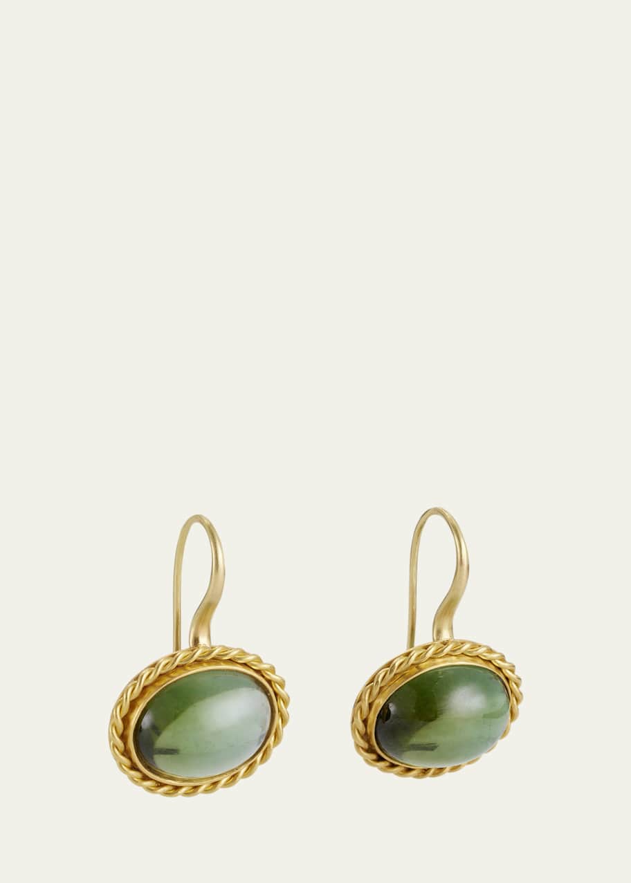 Image 1 of 1: Green Tourmaline Chorda Hook Earrings