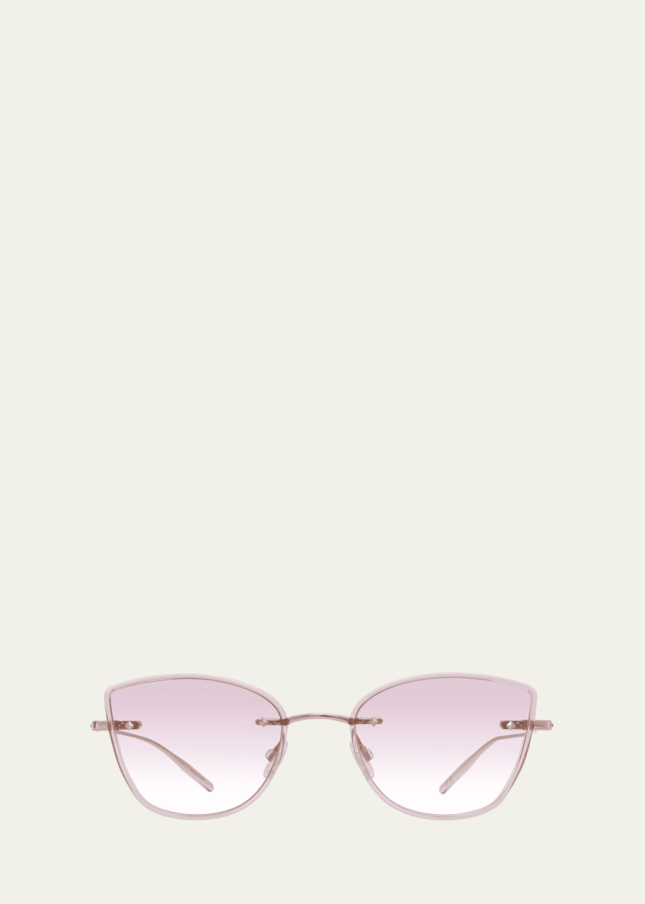 Image 1 of 1: Brandy Rose Gold Titanium Cat-Eye Sunglasses