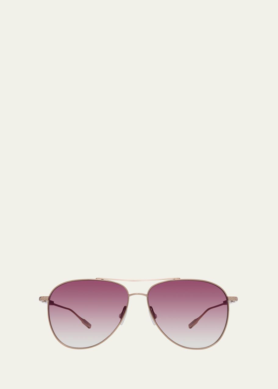 Barton Perreira Trask Rose Gold Titanium Aviator Sunglasses - Bergdorf ...