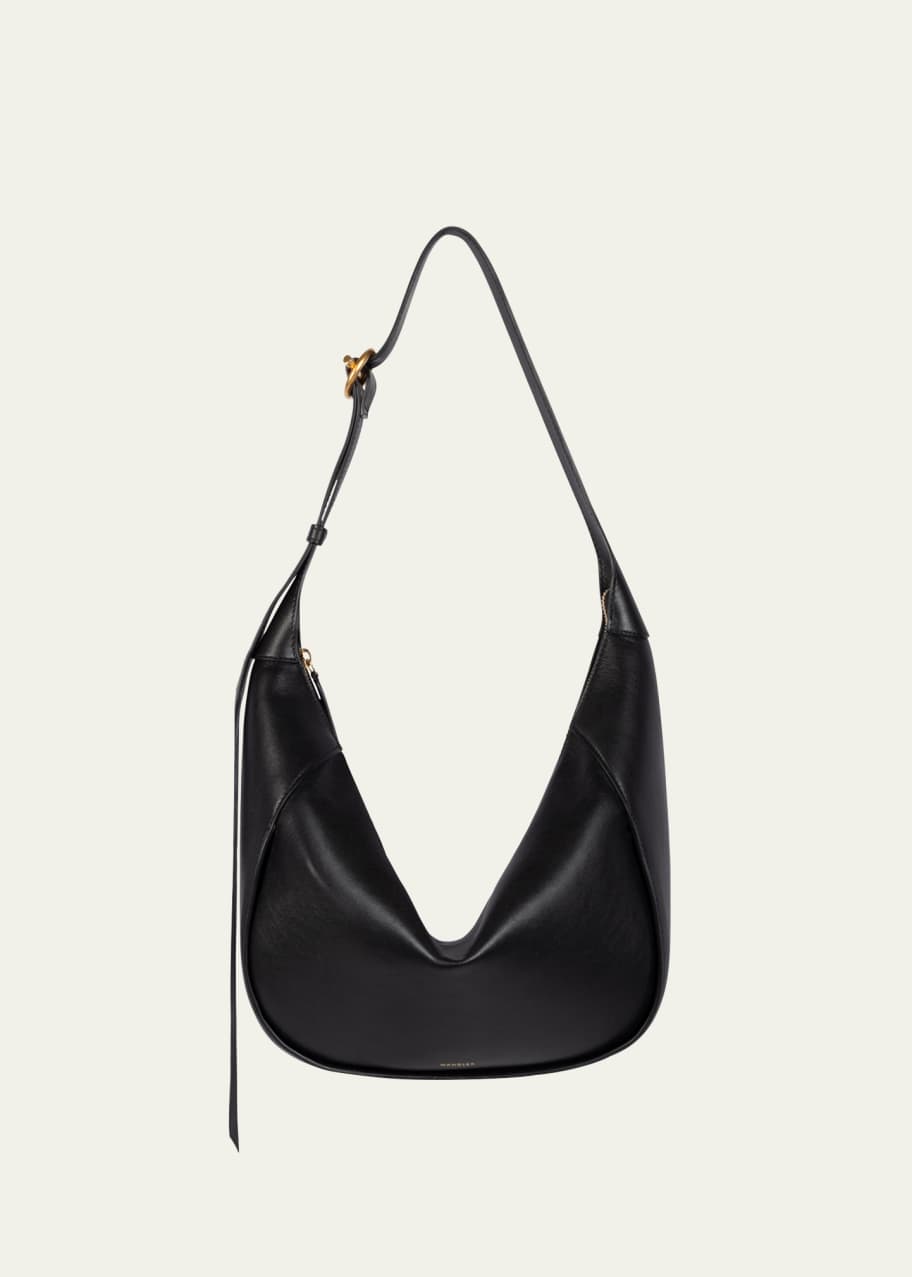 Image 1 of 1: Maggie Zip Leather Hobo Bag