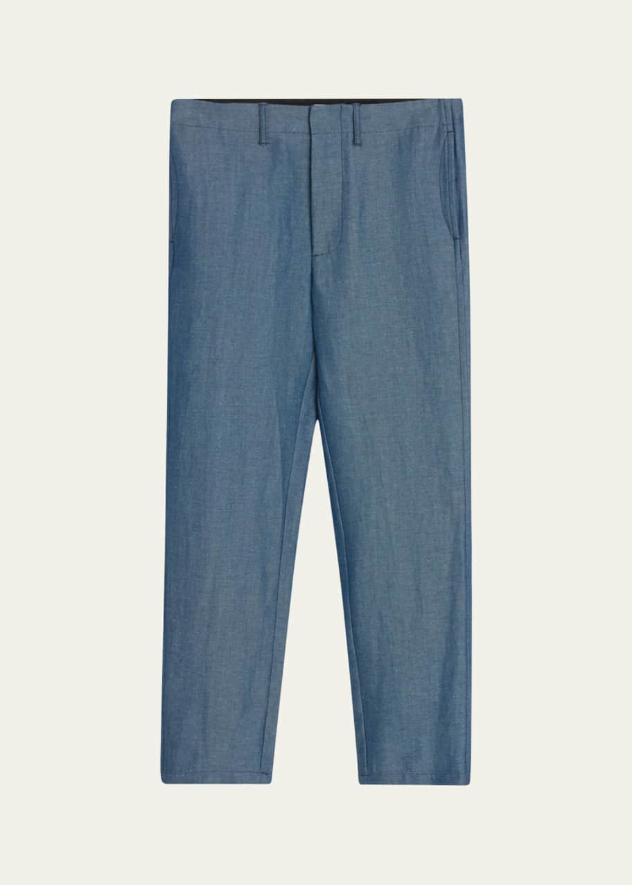 Image 1 of 1: Men's Rhys Wool-Linen Flat-Front Pants