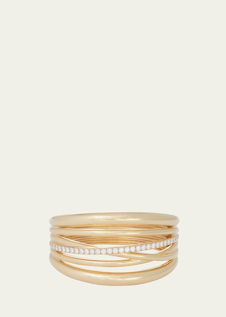 Image 1 of 1: 18K Yellow Gold Diamond Scribble Bracelet
