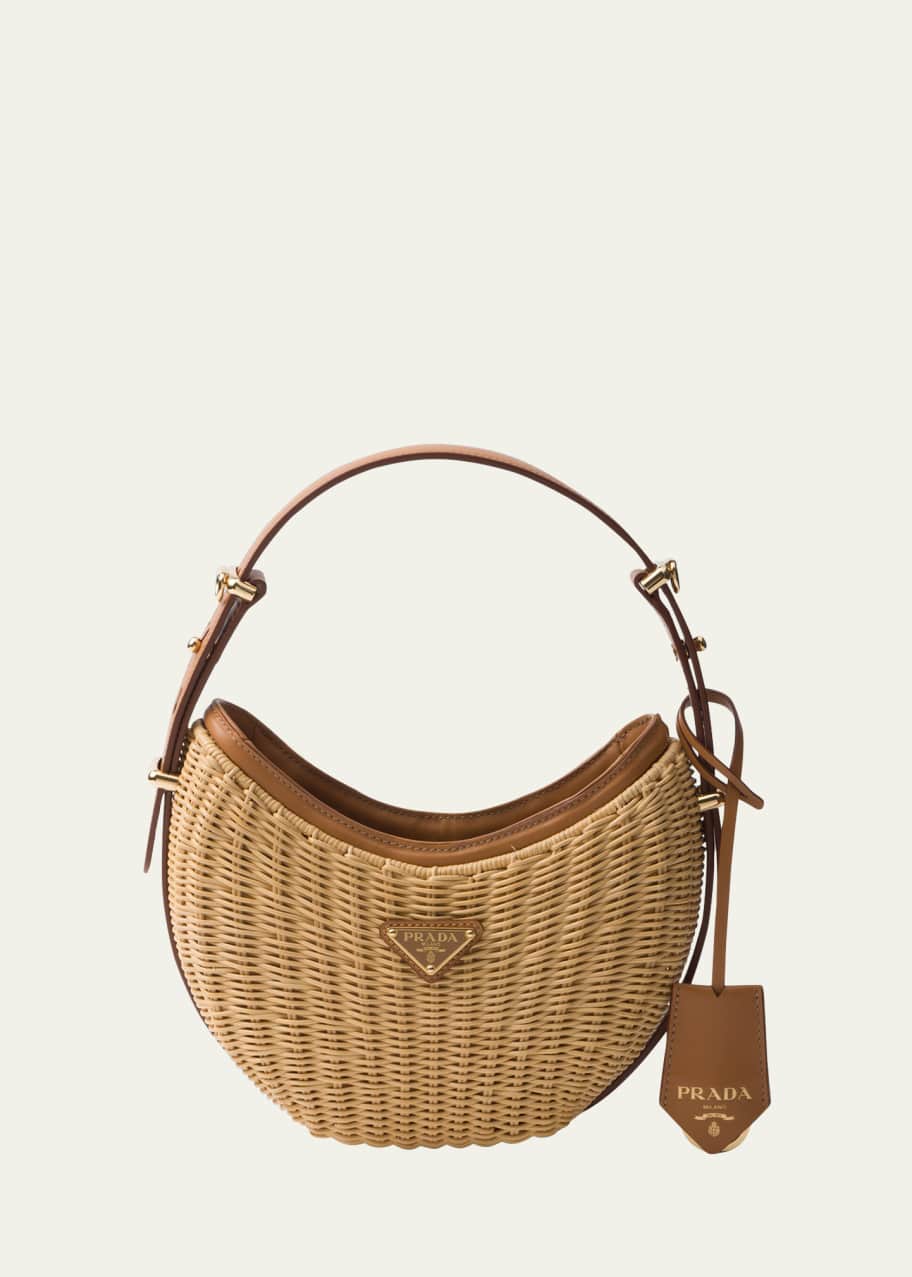 Image 1 of 1: Basket Rattan Top-Handle Bag