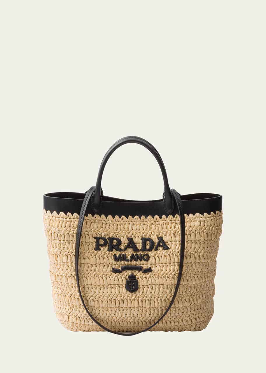 トートバッグ PRADA Crochet logo handbag Prada Logo Crochet Tote Bag - Bergdorf Goodman
