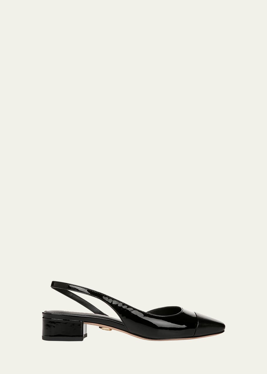 Image 1 of 1: Cecile Mixed Leather Slingback Flats