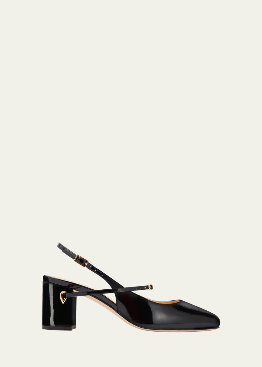某メーカー Patent Mattia Chamandi Jennifer Leather Pumps Slingback 靴