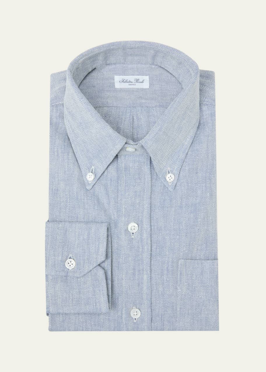 Image 1 of 1: Men's Micro-Herringbone Sport Shirt