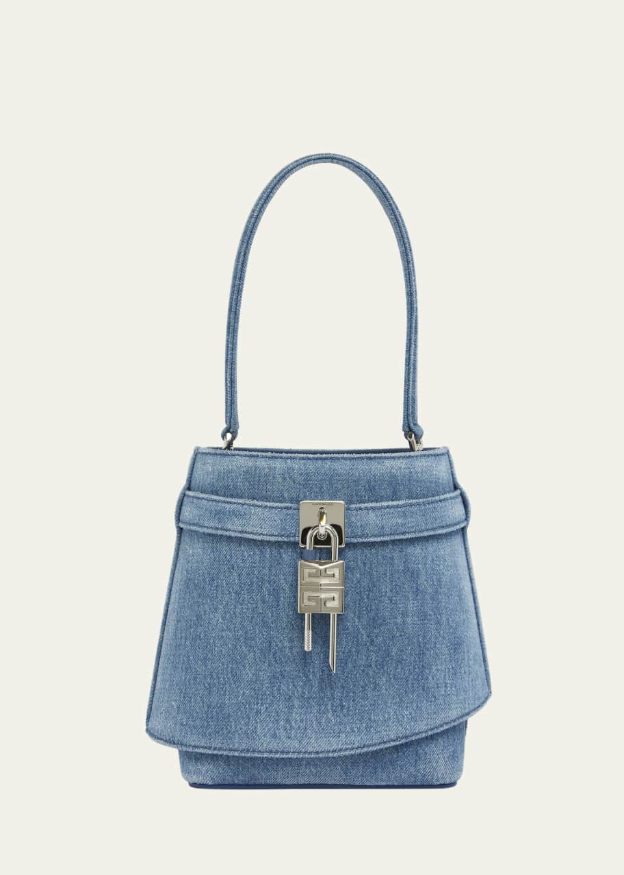 Image 1 of 1: Shark Lock Bucket Bag in Washed Denim