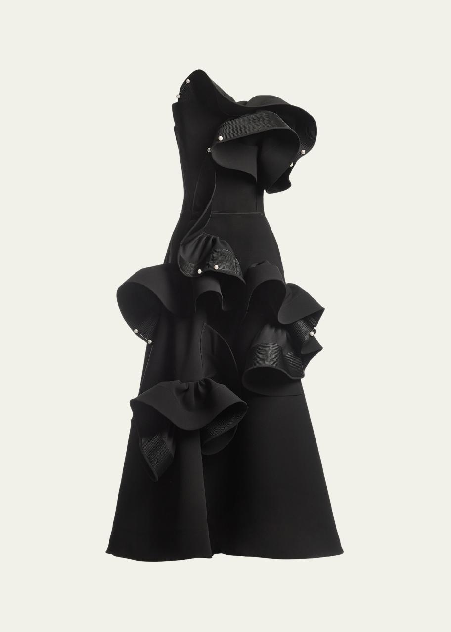 Maticevski Atonement Strapless Ruffle Pearly Dress - Bergdorf Goodman