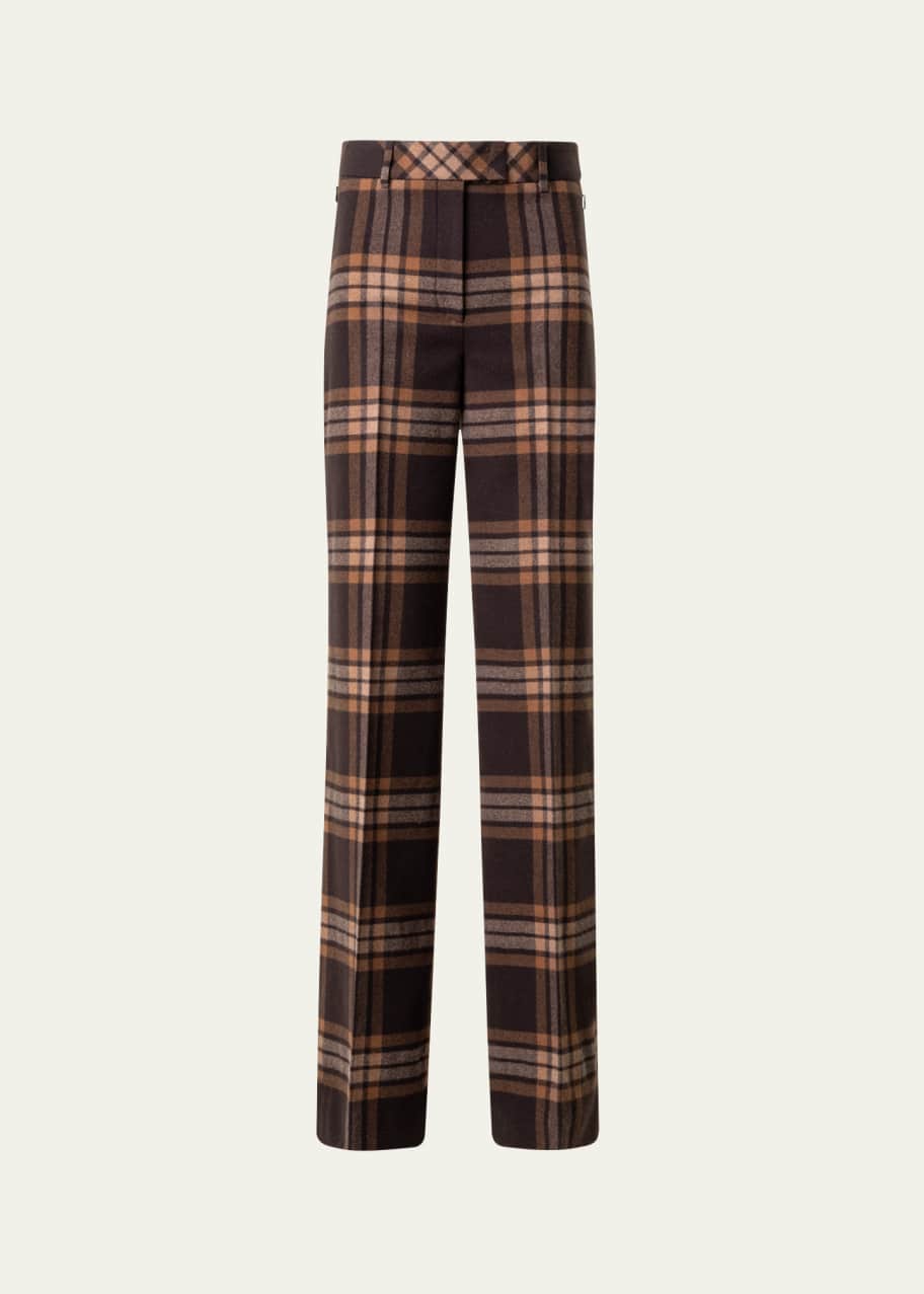 Image 1 of 1: Fior Wool Flannel Wide-Leg Trousers
