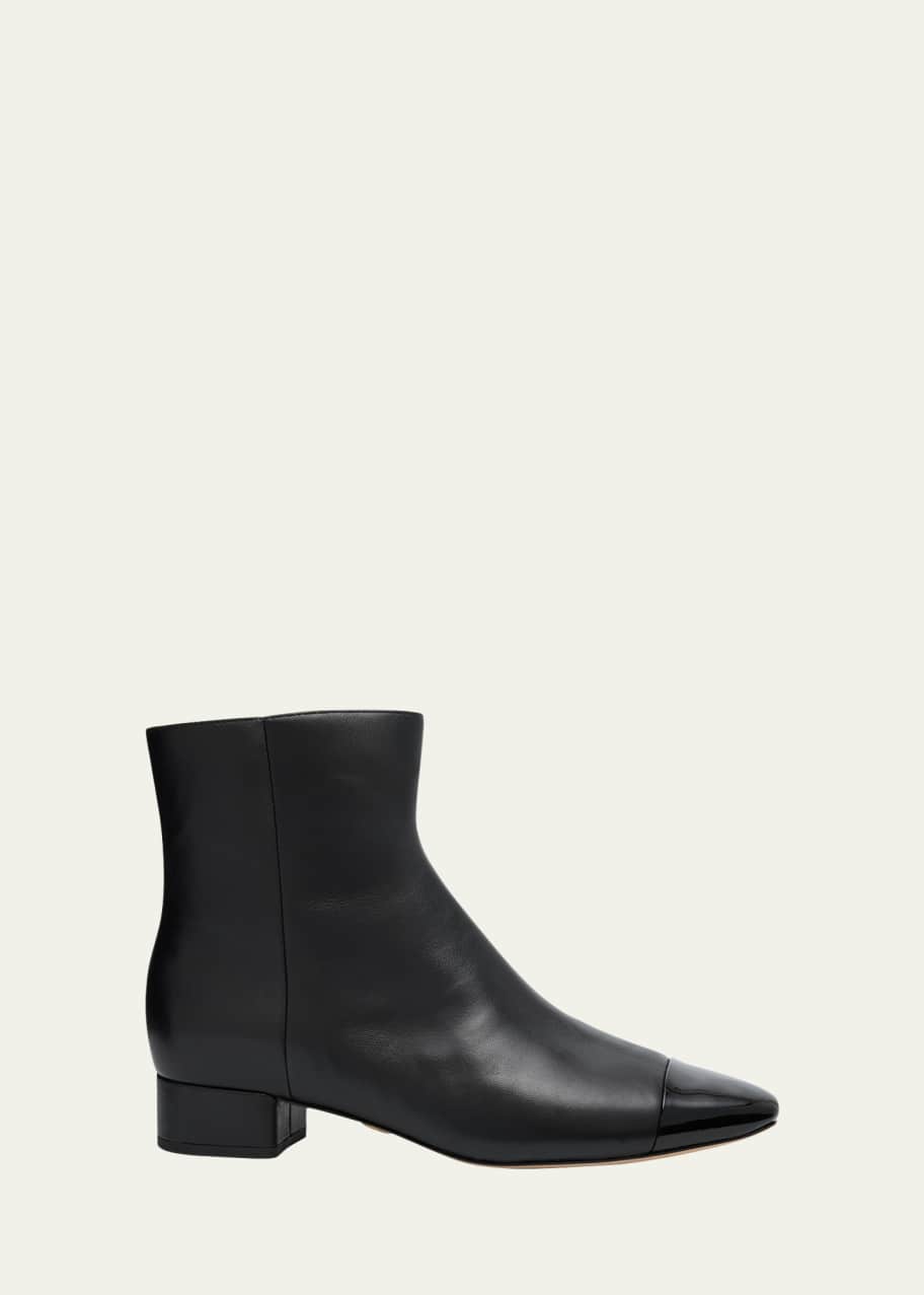Image 1 of 1: Cecile Cap-Toe Zip Leather Booties