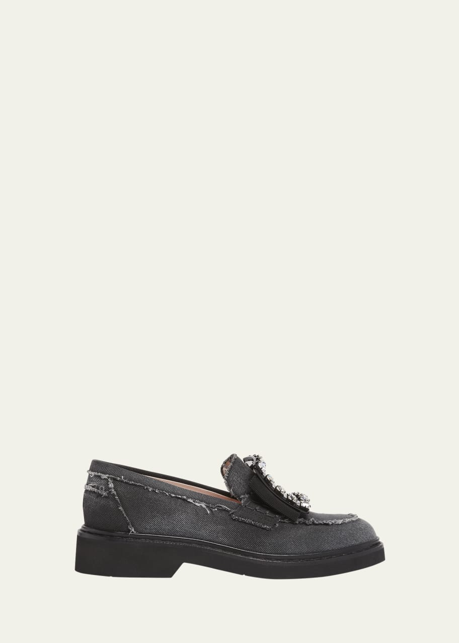 Image 1 of 1: Viv Rangers Denim Buckle Loafers