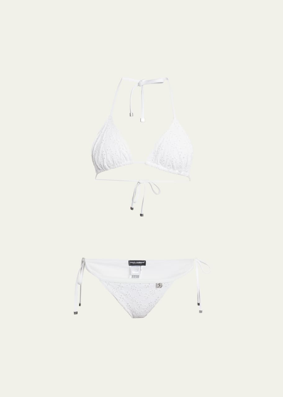 Image 1 of 1: Capri Eyelet Triangle Two-Piece Swimsuit