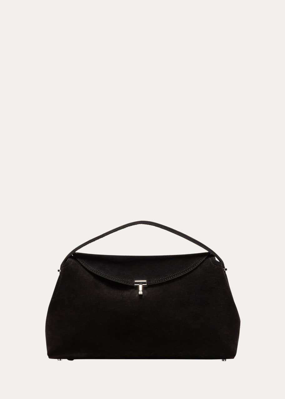 Image 1 of 1: T-Lock Suede Top-Handle Bag
