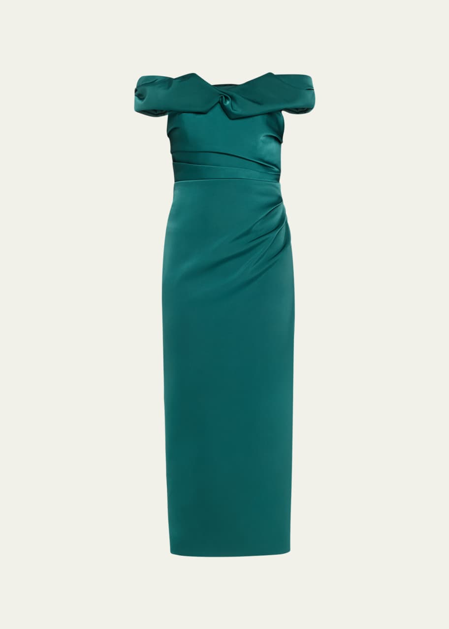 Rachel Gilbert Daria Twisted Draped Off-The-Shoulder Midi Dress - Bergdorf  Goodman