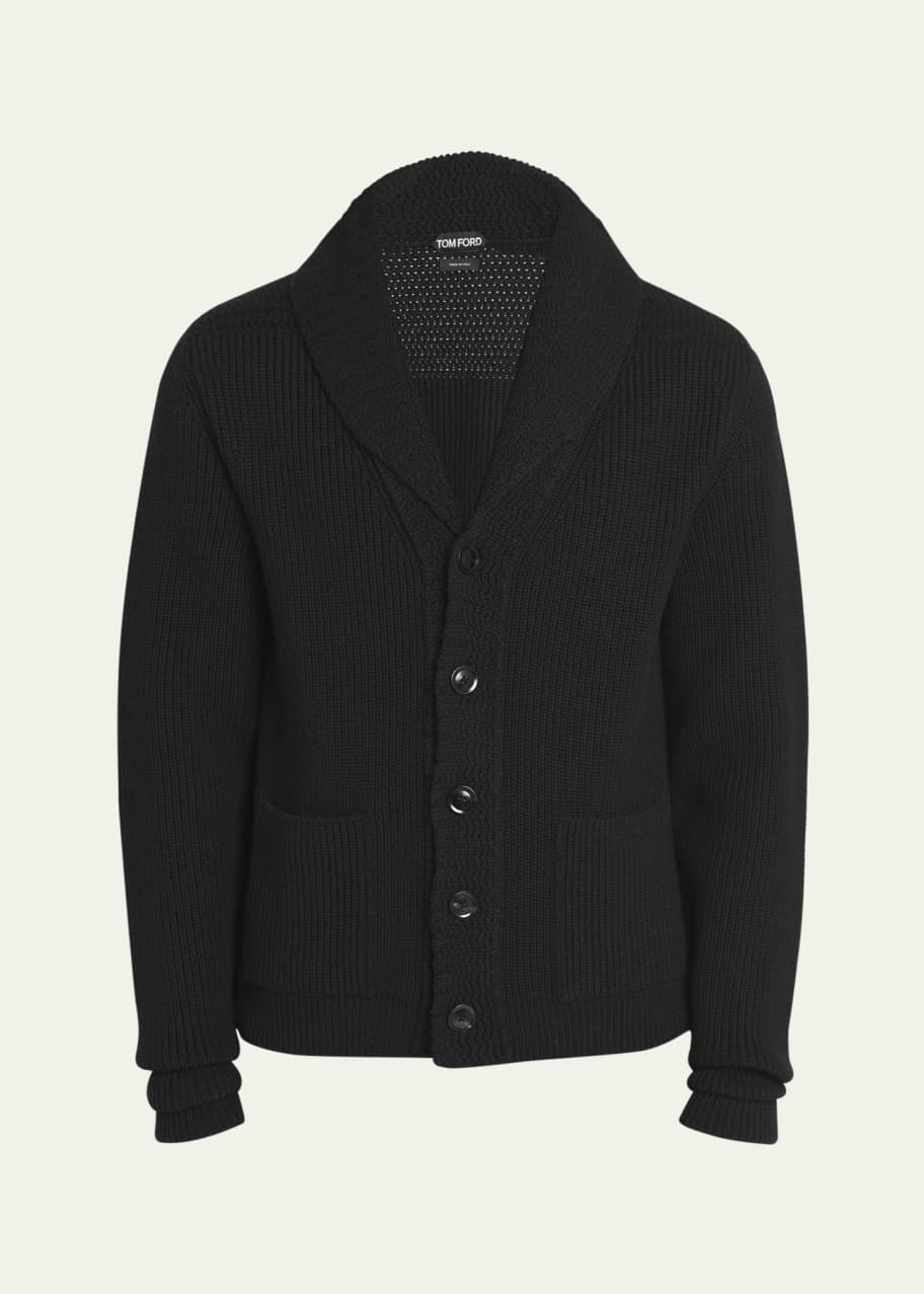 Image 1 of 1: Men's Wool Knit Cardigan Sweater