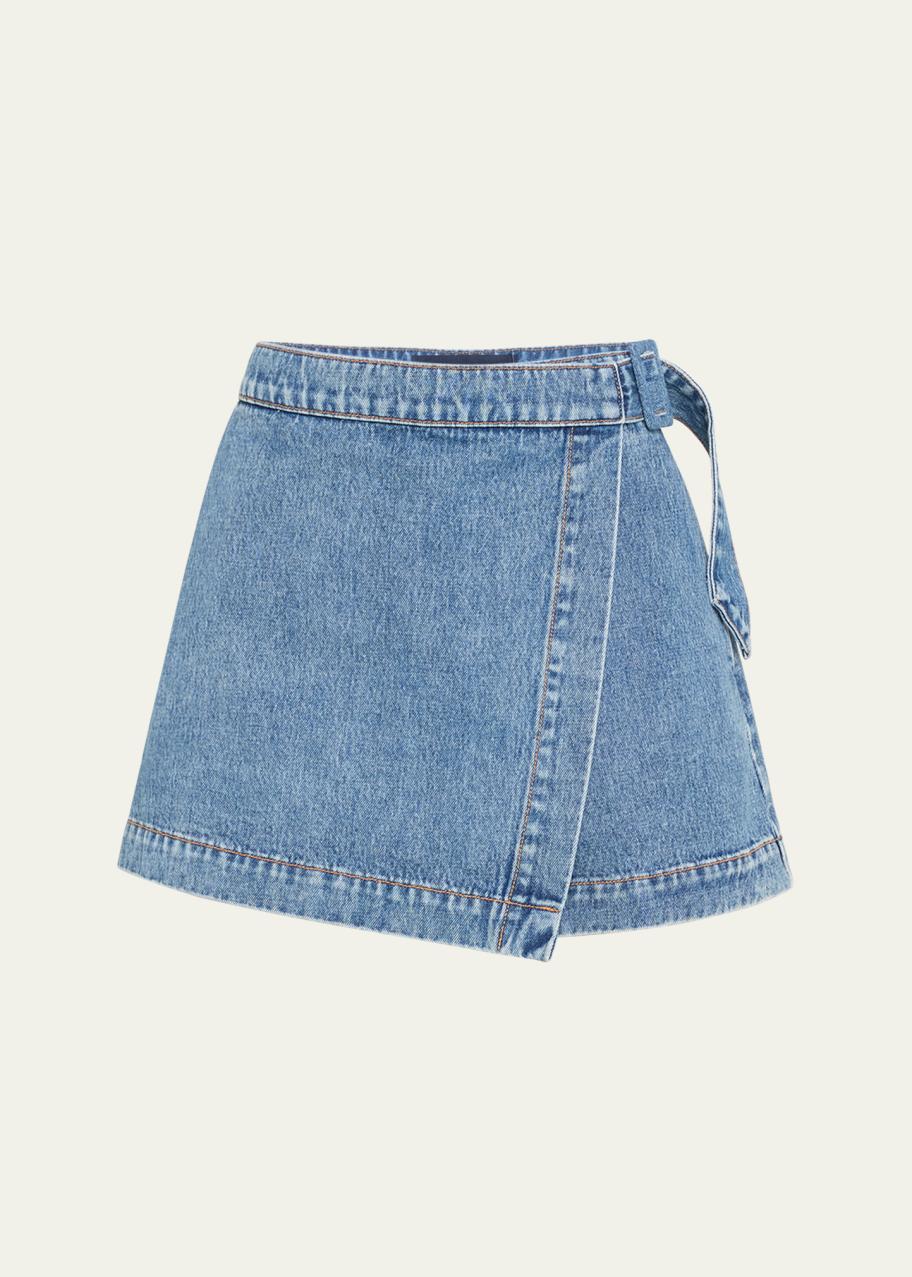 Veronica Beard Diaz Denim Skort - Bergdorf Goodman