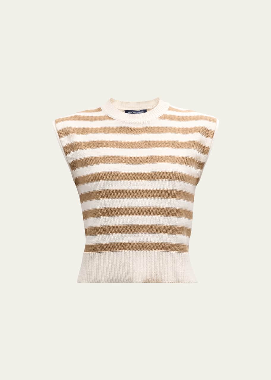 Image 1 of 1: Vera Stripe Sleeveless Sweater