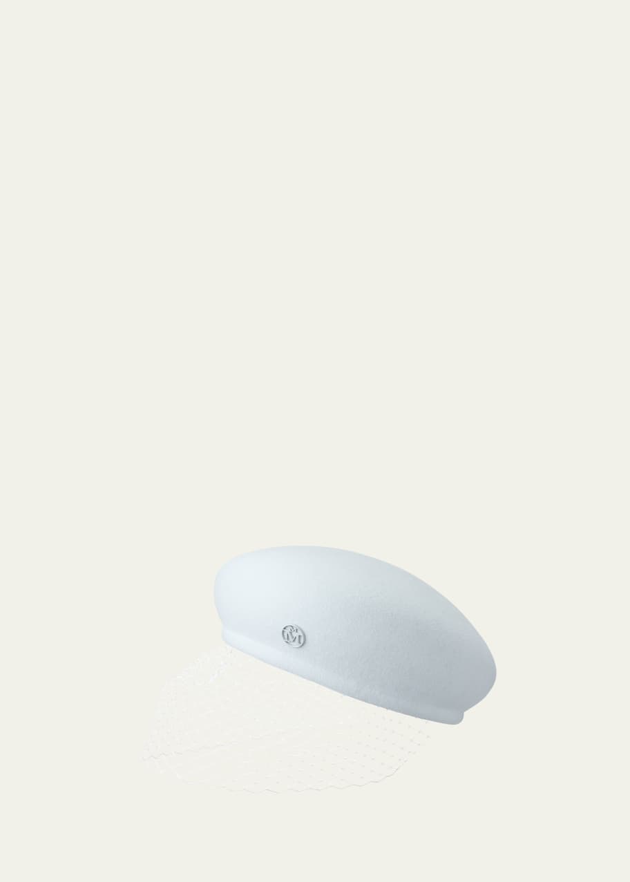 Image 1 of 1: New Bonnie Blue Veil Felt Beret
