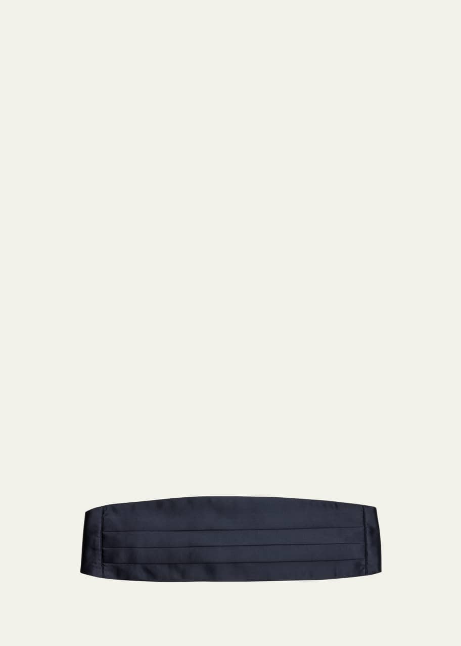 Image 1 of 1: Men's Cotton and Silk Pleated Cummerbund