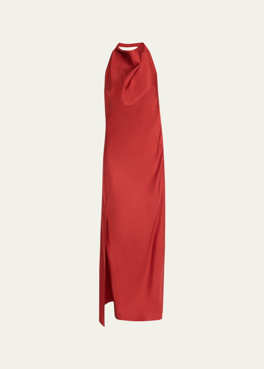 Rohe Draped Silk Open-Back Halter Dress - Bergdorf Goodman