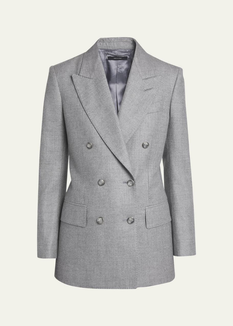 Image 1 of 1: Double-Breasted Cashmere Blazer