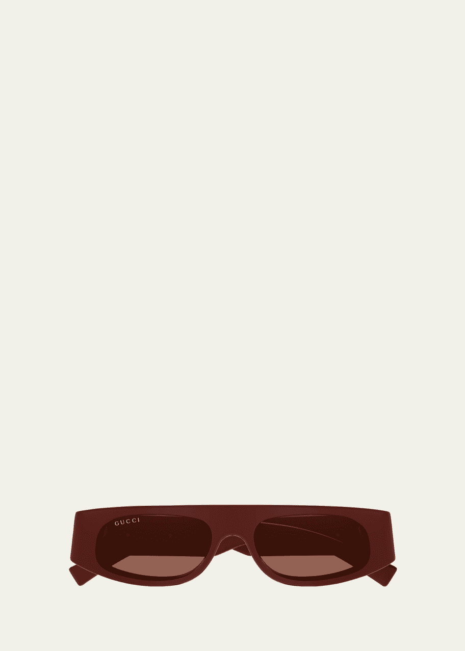 Image 1 of 1: Logo Acetate Rectangle Sunglasses