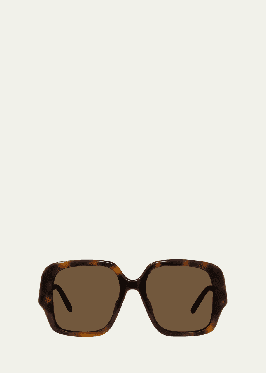 Image 1 of 1: Logo Acetate Butterfly Sunglasses