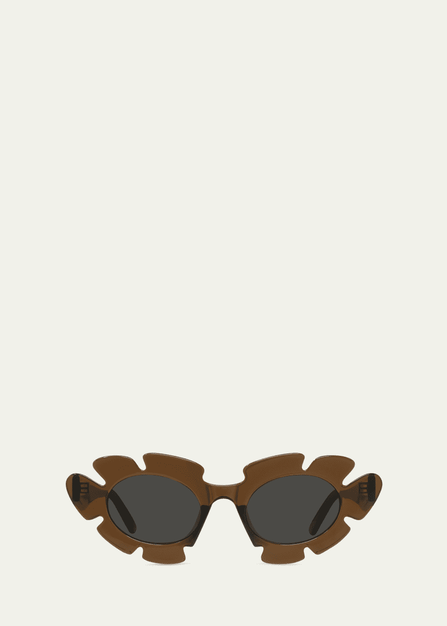 Image 1 of 1: Flower Injected Plastic Cat-Eye Sunglasses