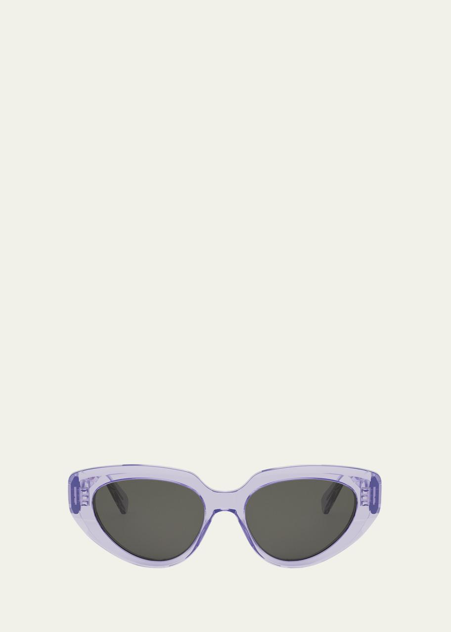 Celine Bold 3 Dots Purple Acetate Cat-Eye Sunglasses  display picture 1