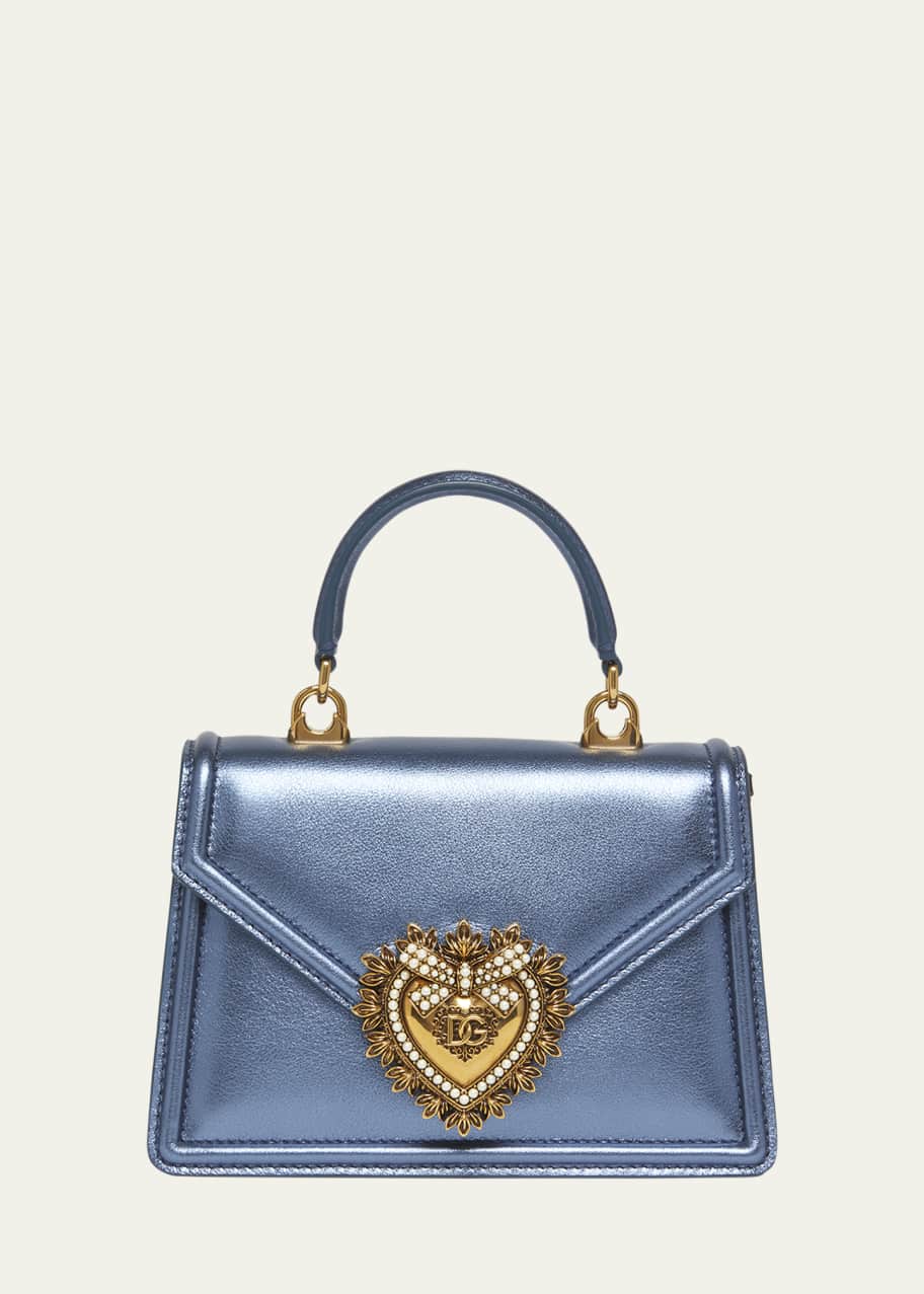 Image 1 of 1: Devotion Mini Metallic Leather Top-Handle Bag