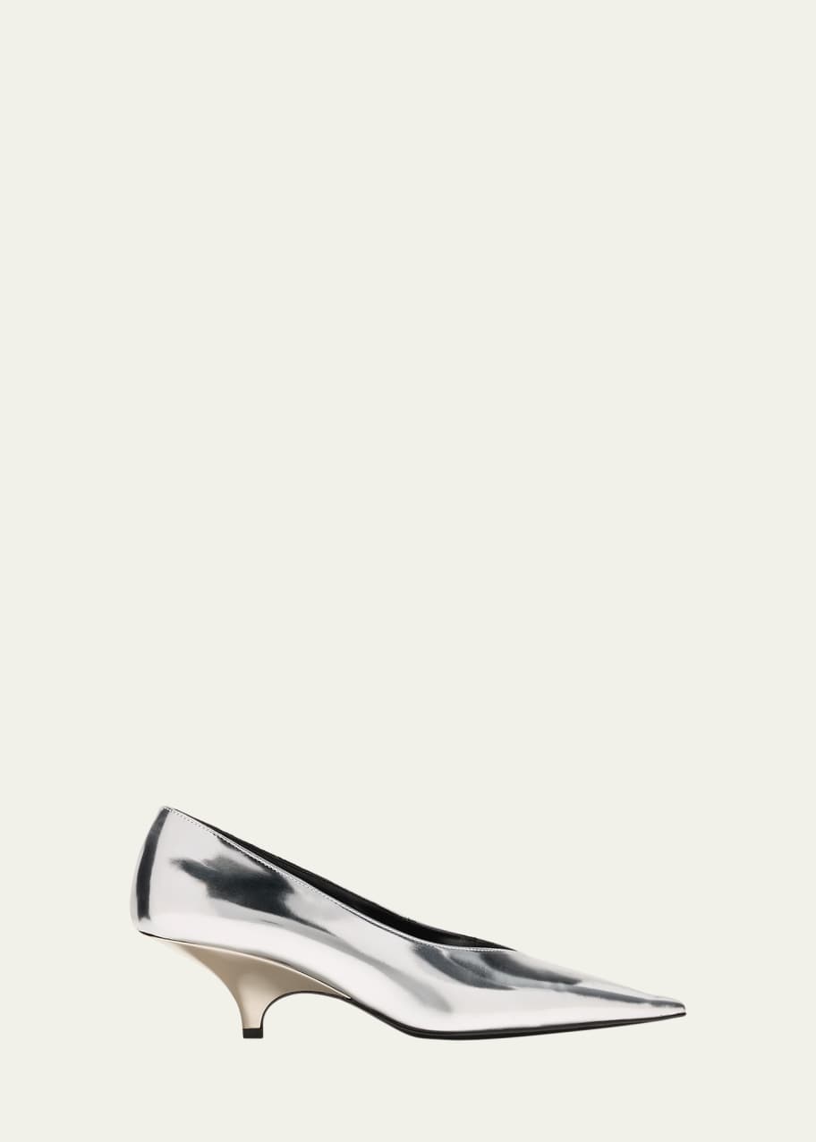 Image 1 of 1: Metallic Mirror Wedge Pumps