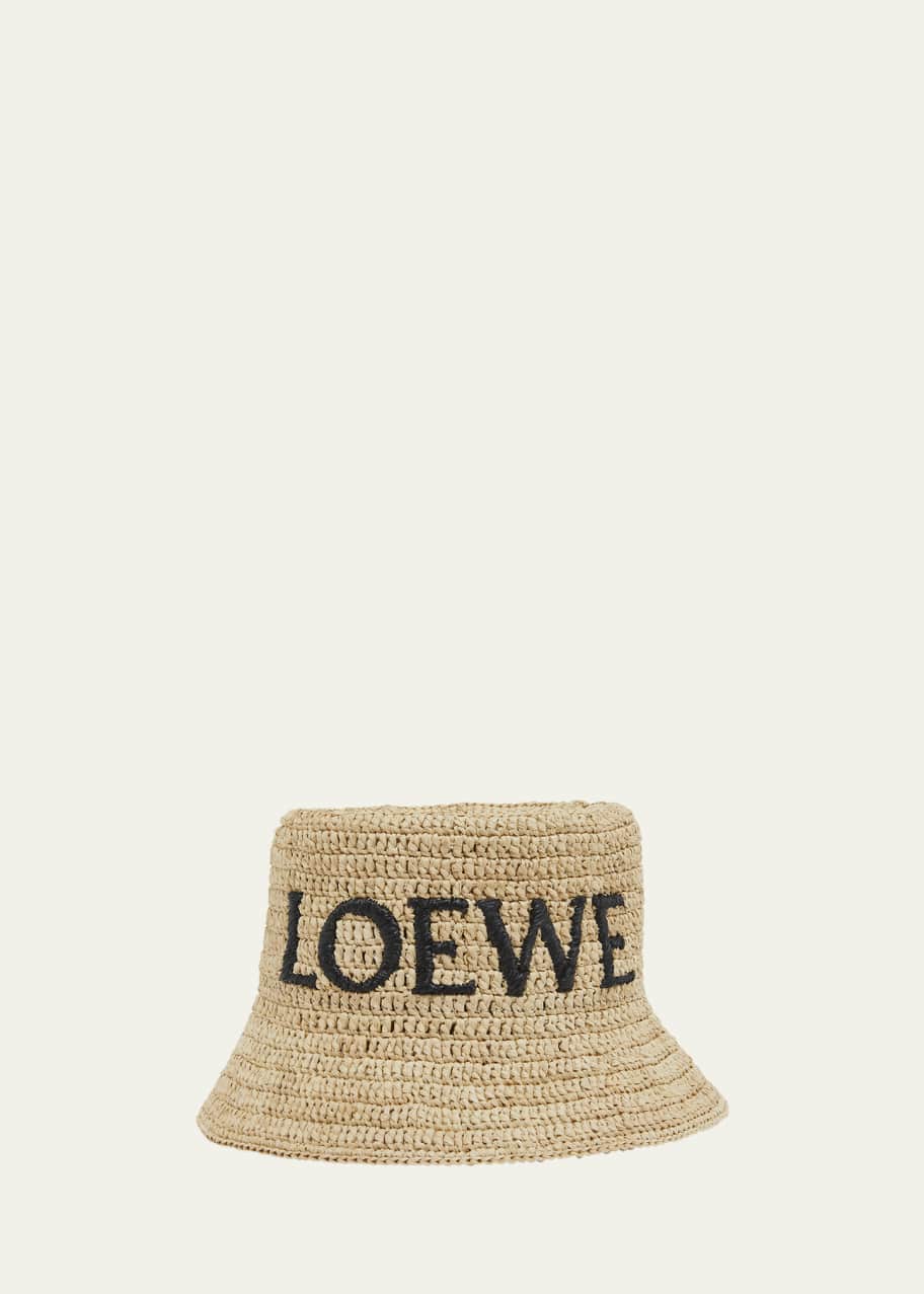 Image 1 of 1: Logo Woven Raffia Bucket Hat