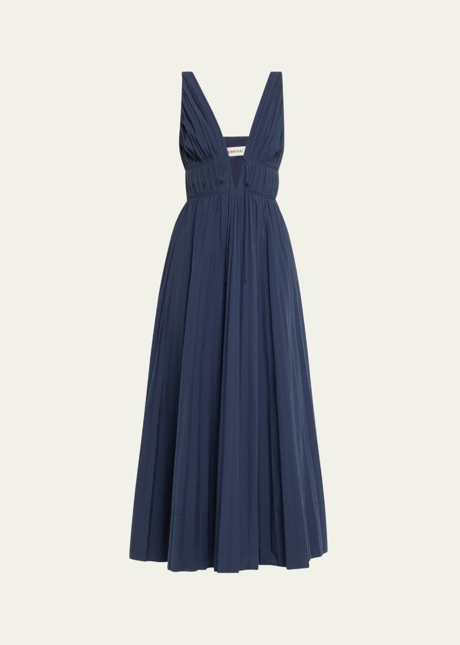 Image 1 of 1: Stephanie Sleeveless Pleated Midi Dress