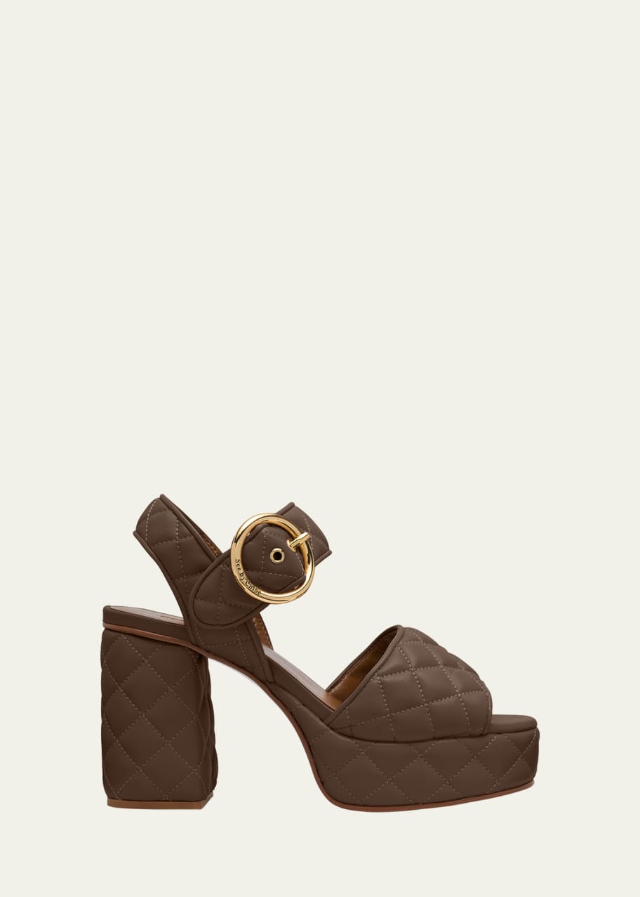 See by Chloe Jodie Quilted Ankle-Strap Platform Sandals