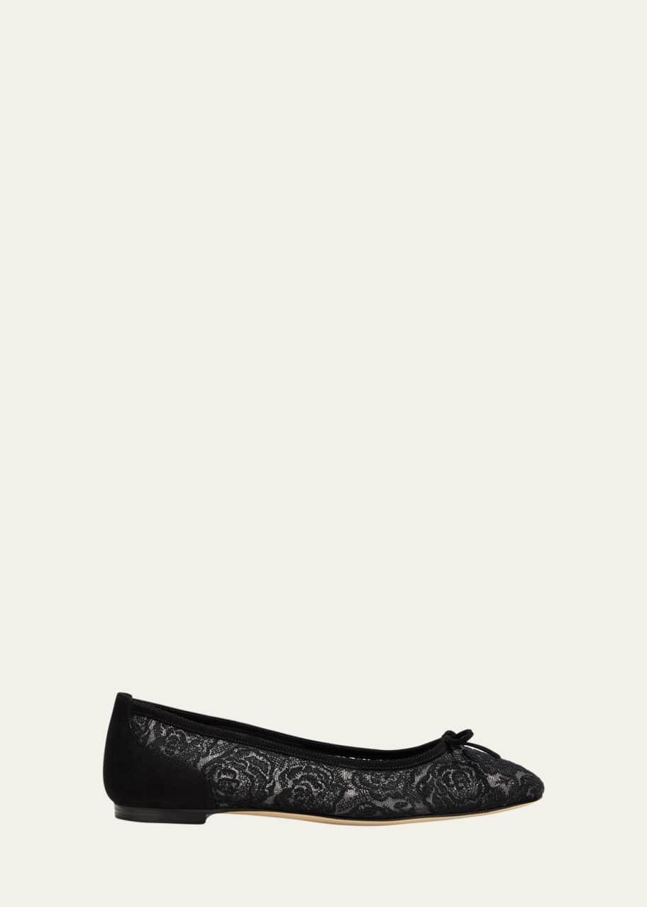 Image 1 of 1: Verona Mesh Bow Ballerina Flats