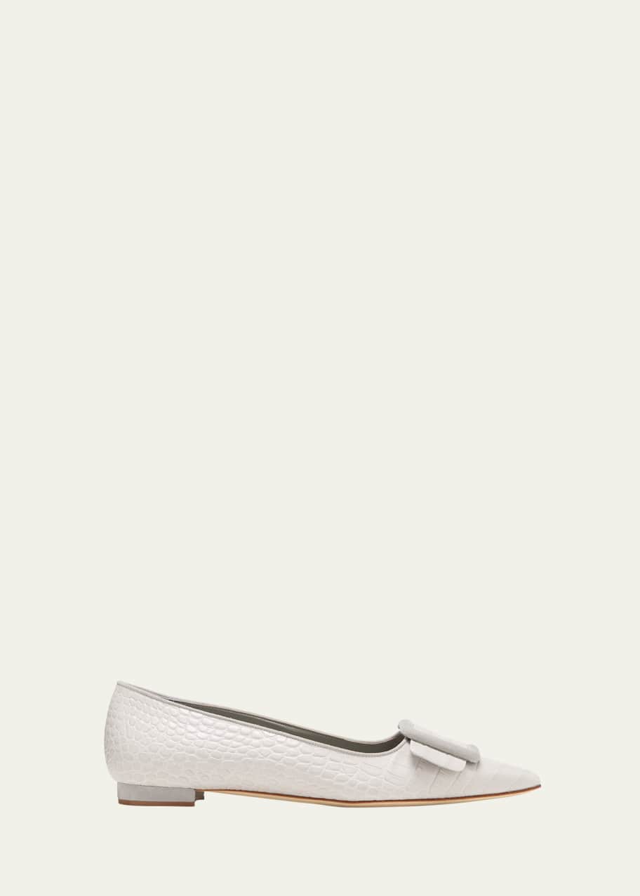 Image 1 of 1: Maysale Croco Buckle Ballerina Flats