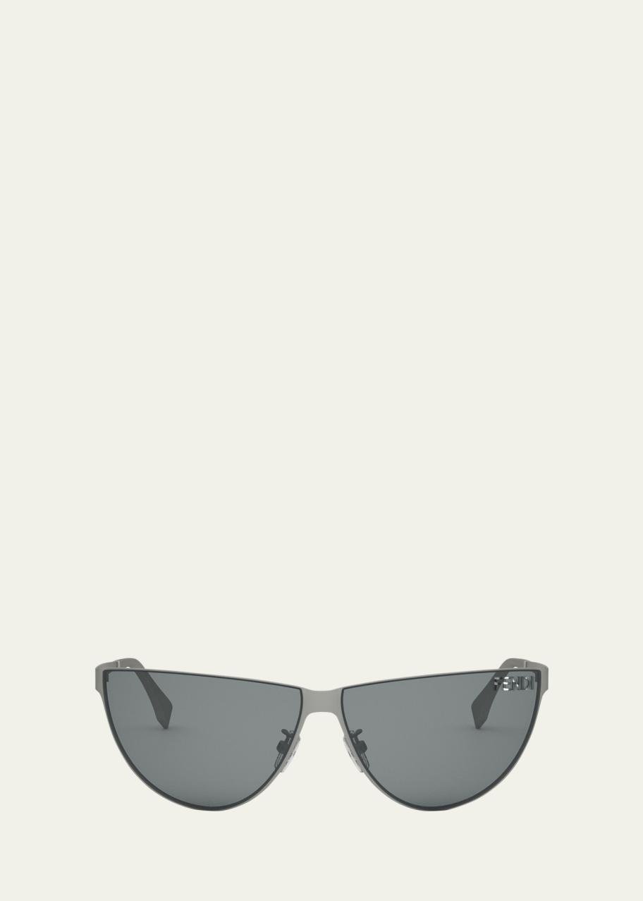 Fendi Cut-Out Logo Metal Cat-Eye Sunglasses - Bergdorf Goodman display picture 1