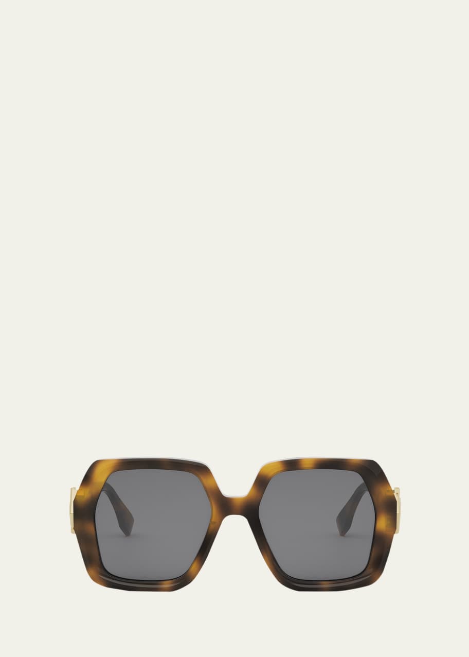 Image 1 of 1: Fendi Diamond Acetate Square Sunglasses