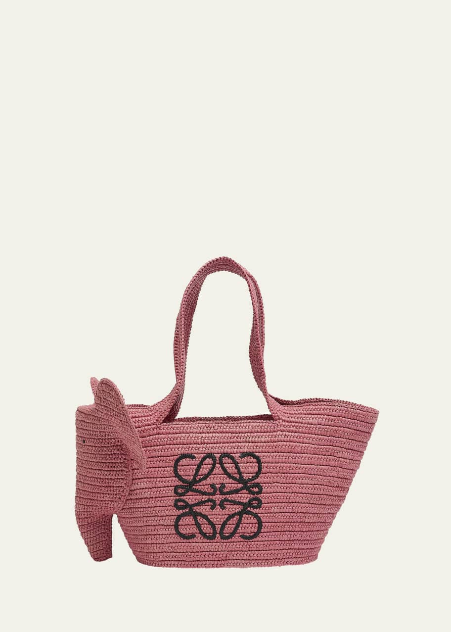 Loewe Small Elephant Basket Bag in Raffia - Bergdorf Goodman