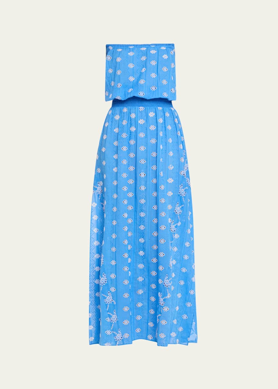 Image 1 of 1: Cynthia Embroidered Strapless Maxi Dress