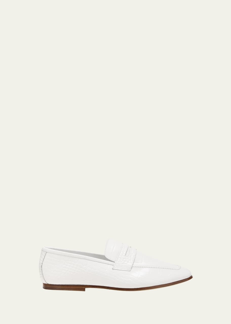 Image 1 of 1: Essenziale Croco Penny Loafers
