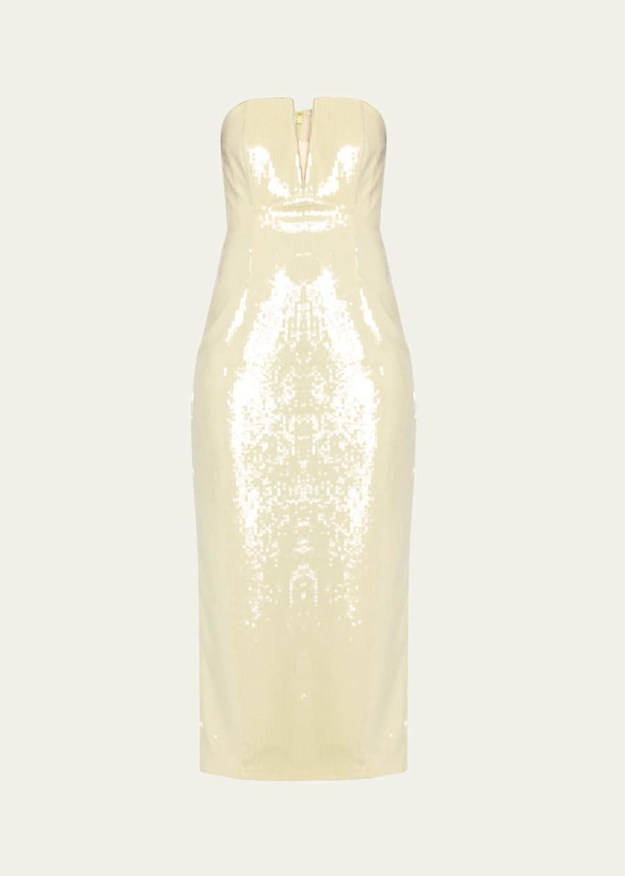 Image 1 of 1: Strapless Sequin Midi Dress
