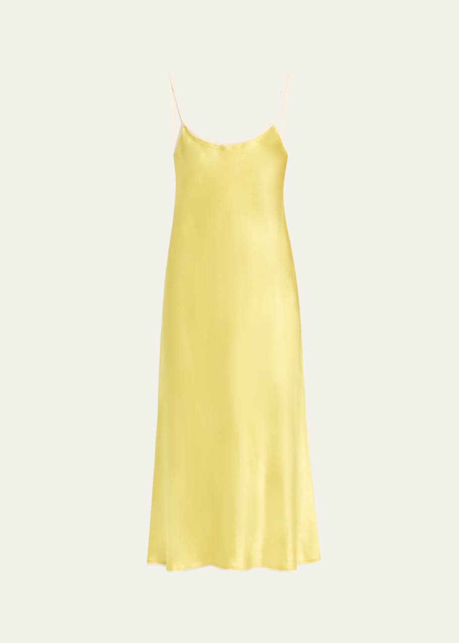 Vince Tipped Satin Midi Slip Dress - Bergdorf Goodman